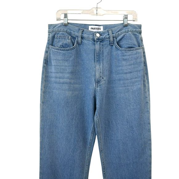 Partow Mika High Waist Jeans Denim Size 10 Light Wash Tapered Cropped - Picture 2 of 7